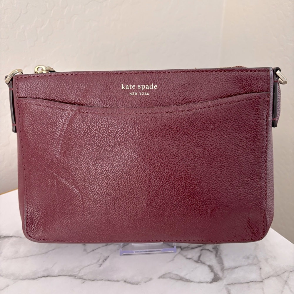 kate spade Burgundy Leather‎ Clutch / Crossbody without strap